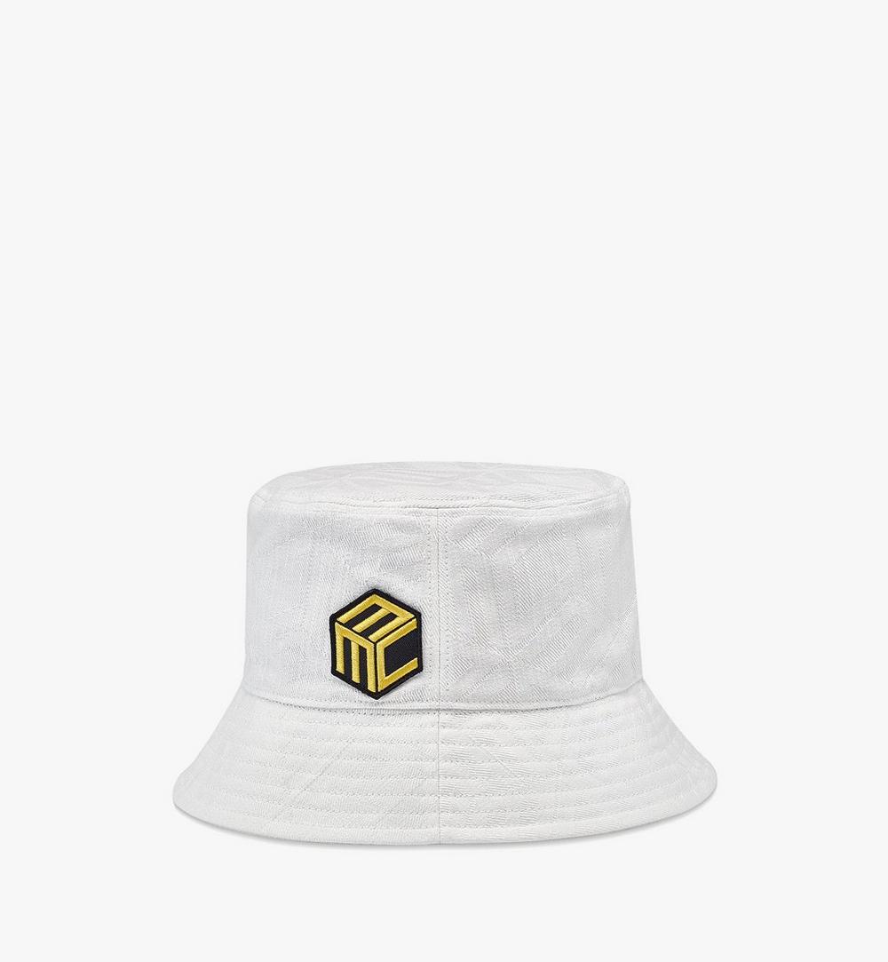 Bucket Hat in Cubic Logo Denim Jacquard 1